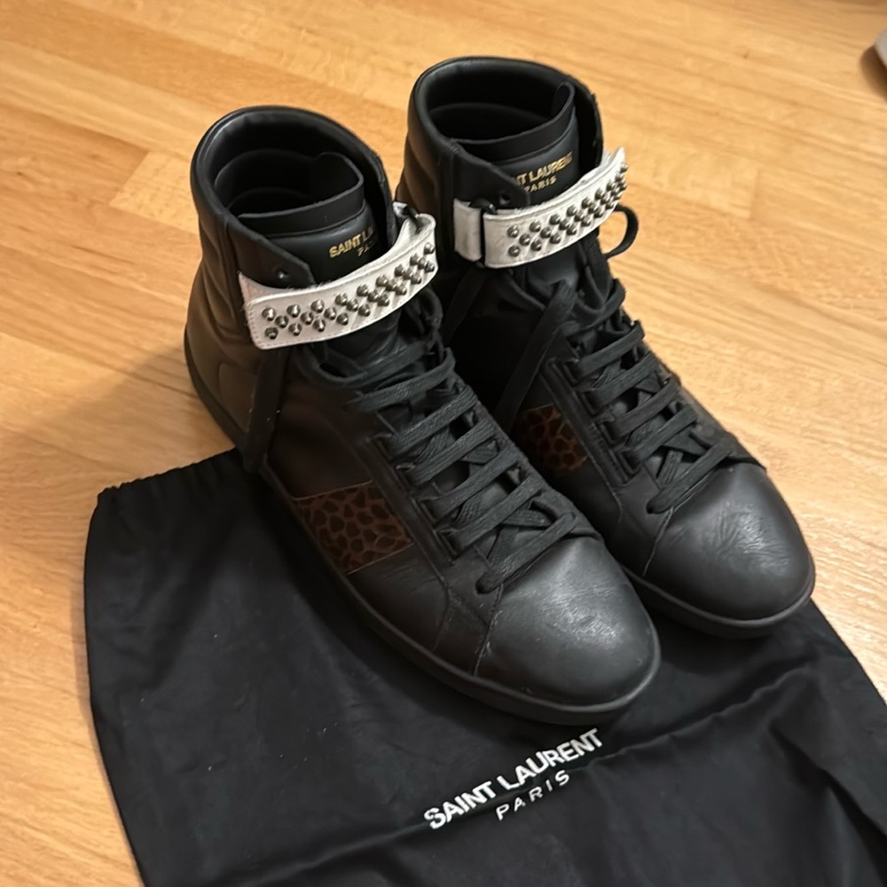 Saint Laurent Black High-Top Sneakers